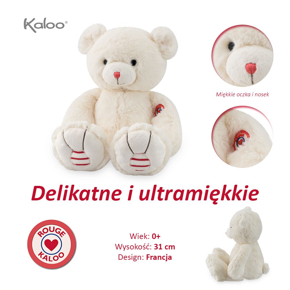 Kaloo Miś kość słoniowa 31cm Kolekcja Rouge 0+