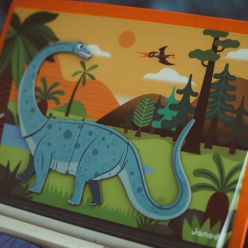 Janod Magnetibook Dinozaury Układanka Magnetyczna 3-8 lat