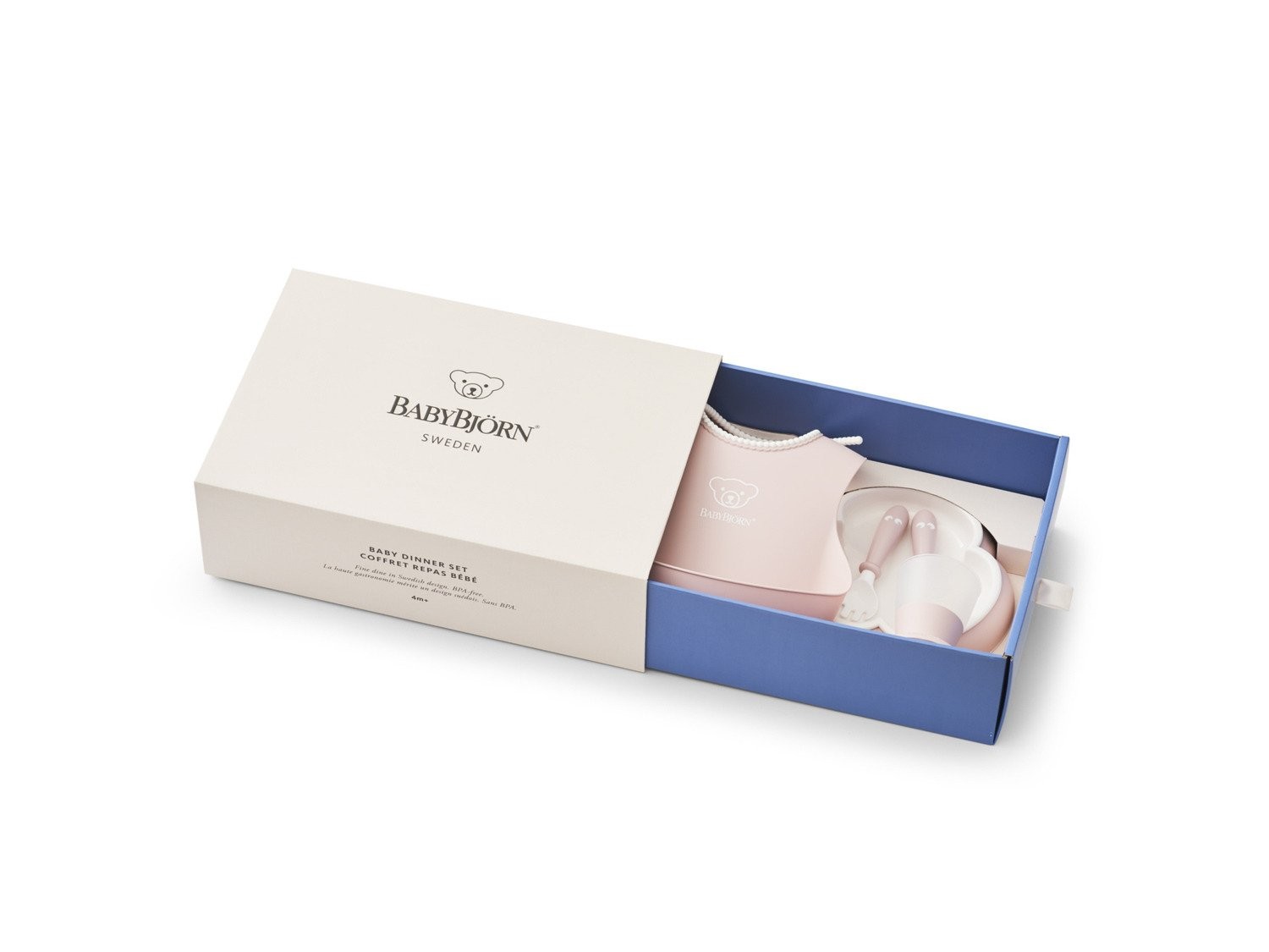 BabyBjorn Zestaw obiadowy Powder Pink 4m+