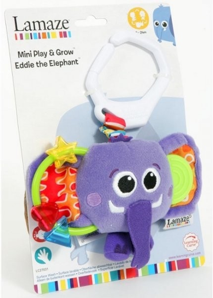 Zawieszka Słoń Eddie Lamaze 0+ Sensoryczna | Zabawka do wózka