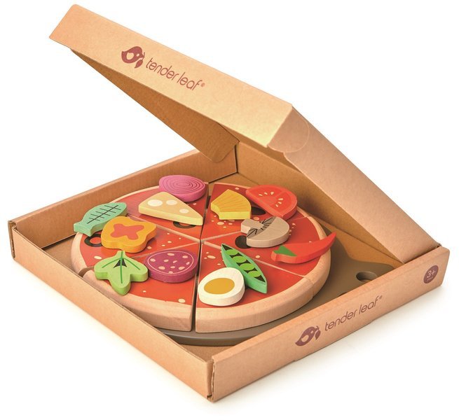 Tender Leaf Toys Drewniana Pizza z Dodatkami 3+ | 12 elementów