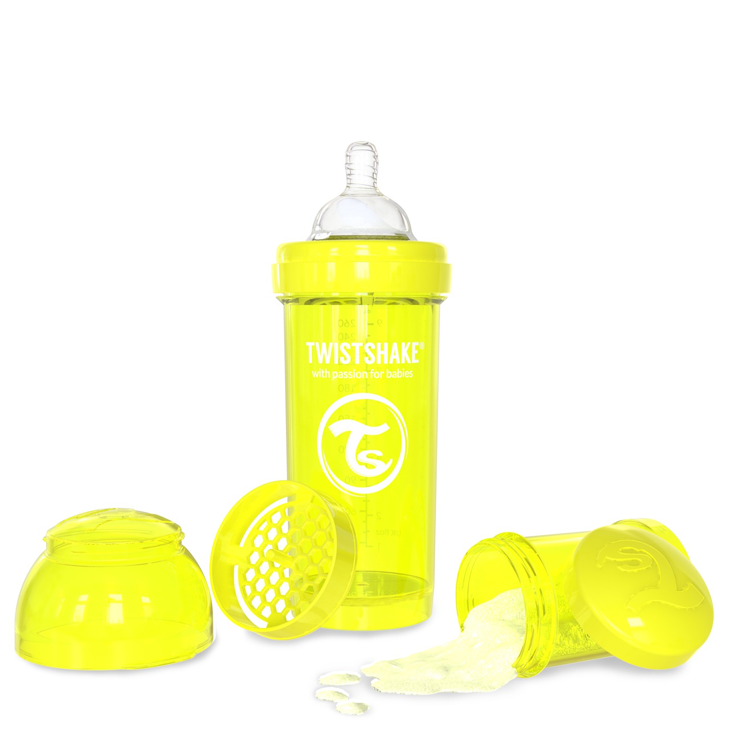 Twistshake Butelka antykolkowa 260ml żółta 2+ mies.