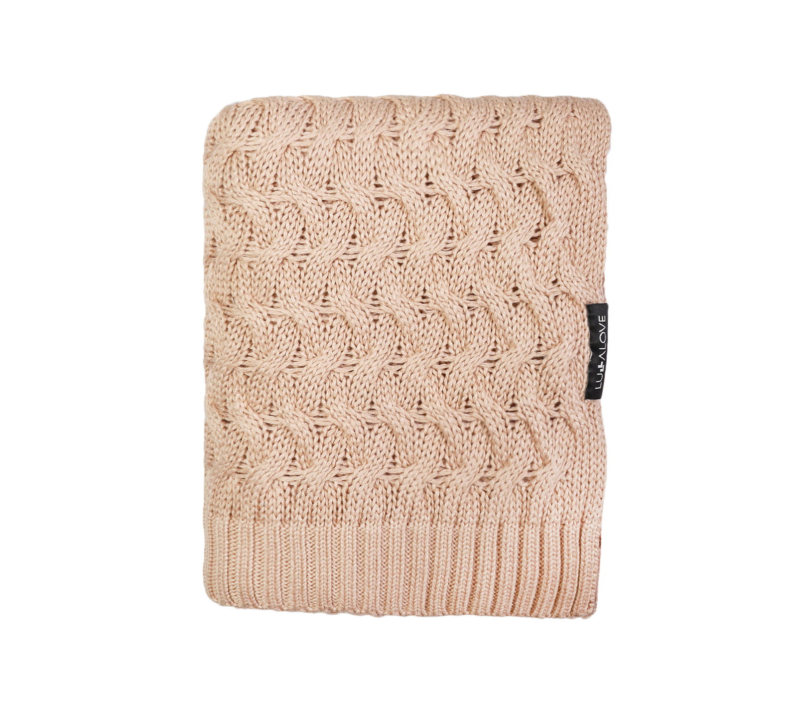 Lullalove Bambusowy koc pudrowy karmel 80x100 cm