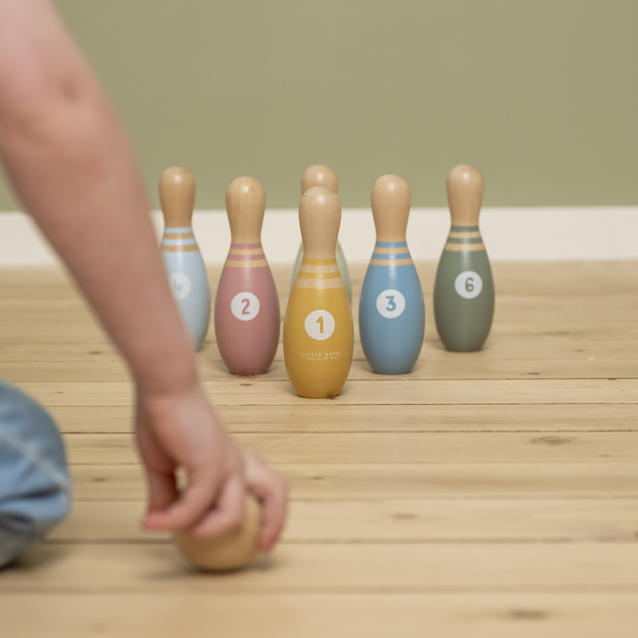 Little Dutch Kręgle dla dzieci Drewniane 6+m