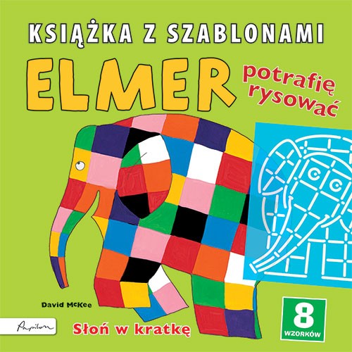 Elmer Słoń w kratkę - książka z szablonami 3+