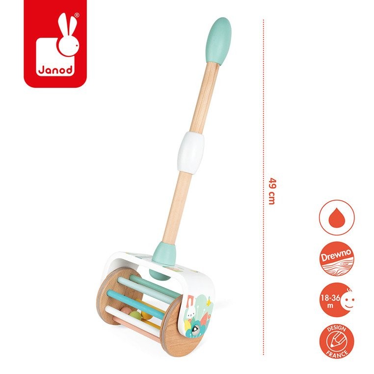 Janod Pchacz Drewniany Walec Pure 18m+