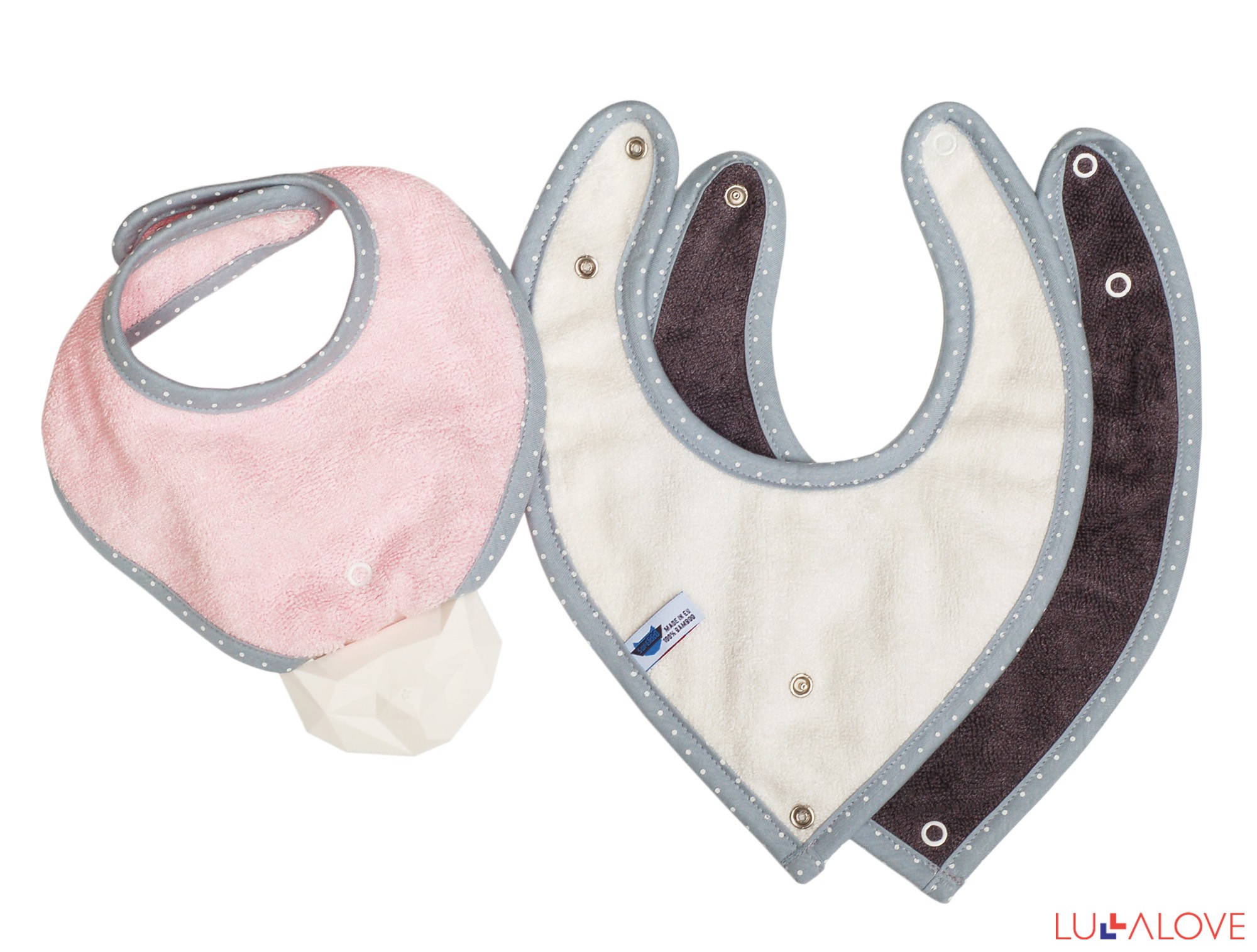 SupeRRO baby Śliniaki bambusowe 3 szt. z gryzakiem 0+ | Lullalove