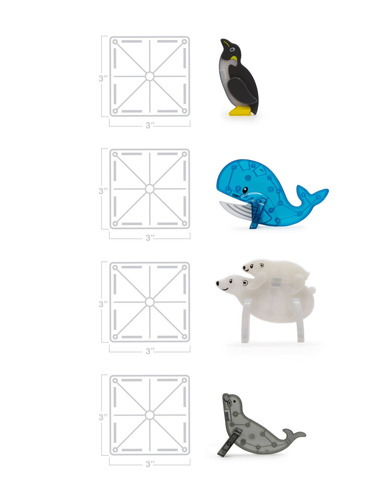 Magna-Tiles Klocki Magnetyczne Arctic Animals 25el 3+