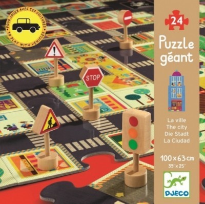 Djeco, puzzle ulice ze znakami drogowymi 3 D