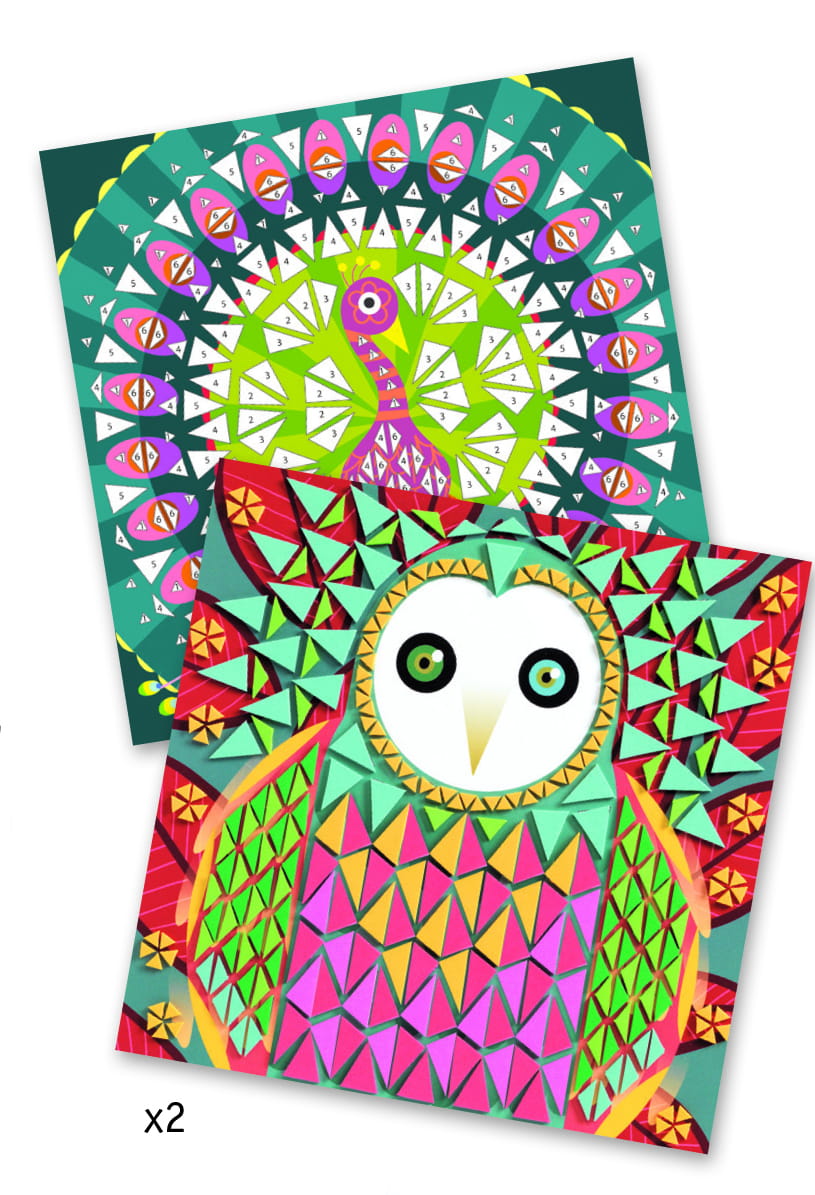 Djeco Mozaiki Piankowe Pawi Sowa 5+