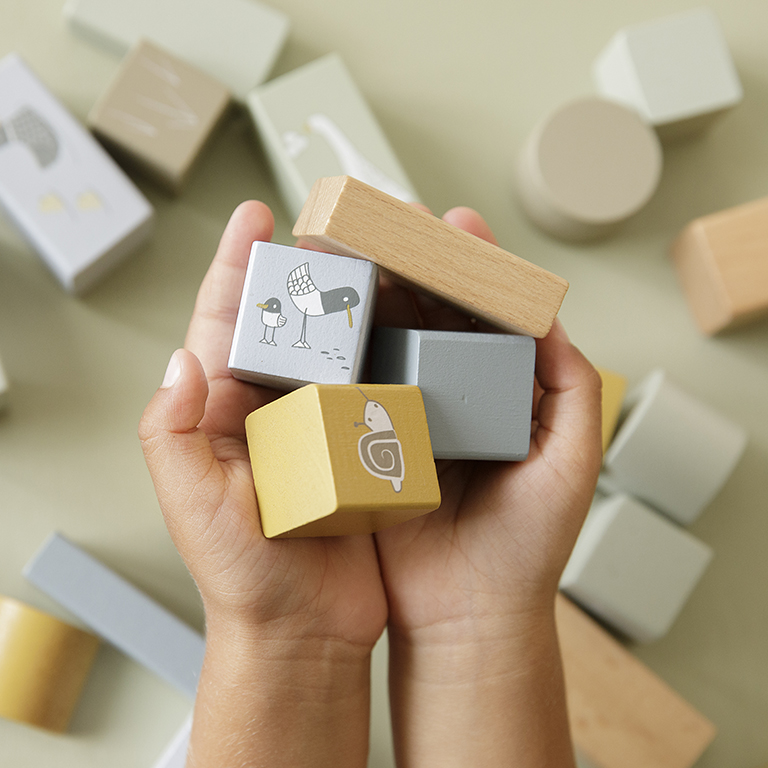 Little Dutch, Zestaw klocków drewnianych Błękit