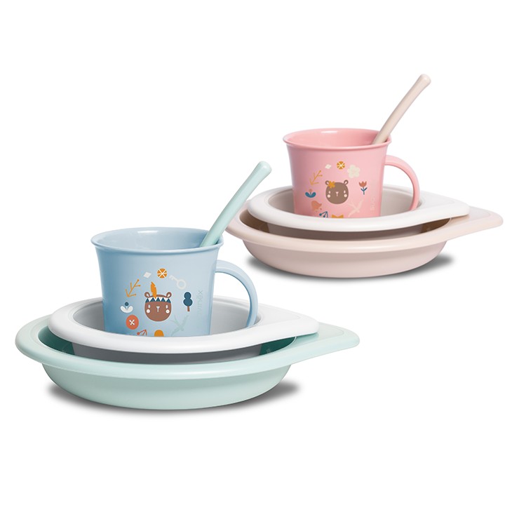 Suavinex Zestaw do karmienia Forest Chłopiec 6m+