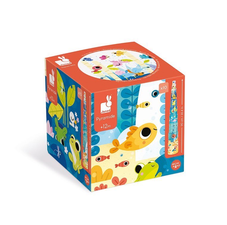 Janod Piramida Wieża Okrągła 10 Kostek Staw 1+
