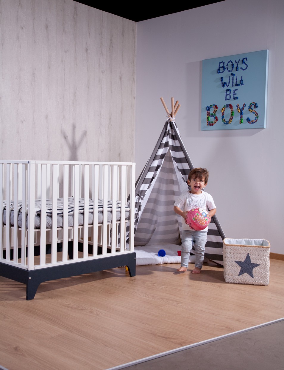 Childhome Barierka do łóżka 120cm biała Drewniana