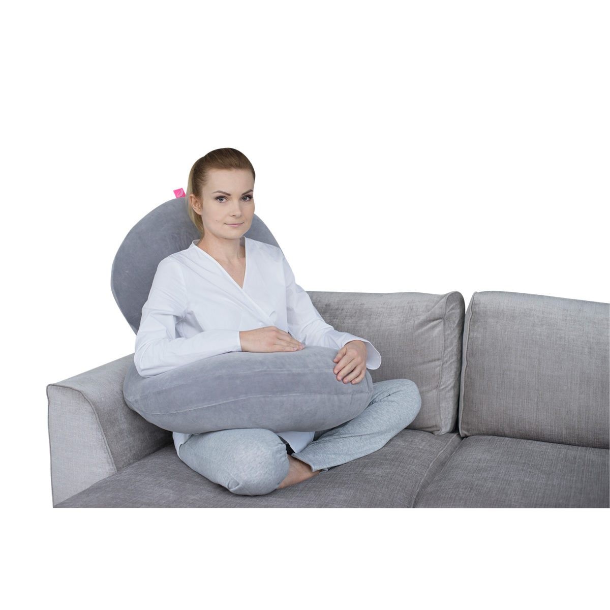 Motherhood Poduszka ciążowa Premium C-Shape Szara
