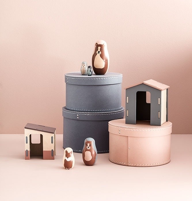 Kids Concept Pudełka Kartonowe 2 szt Blue 3+