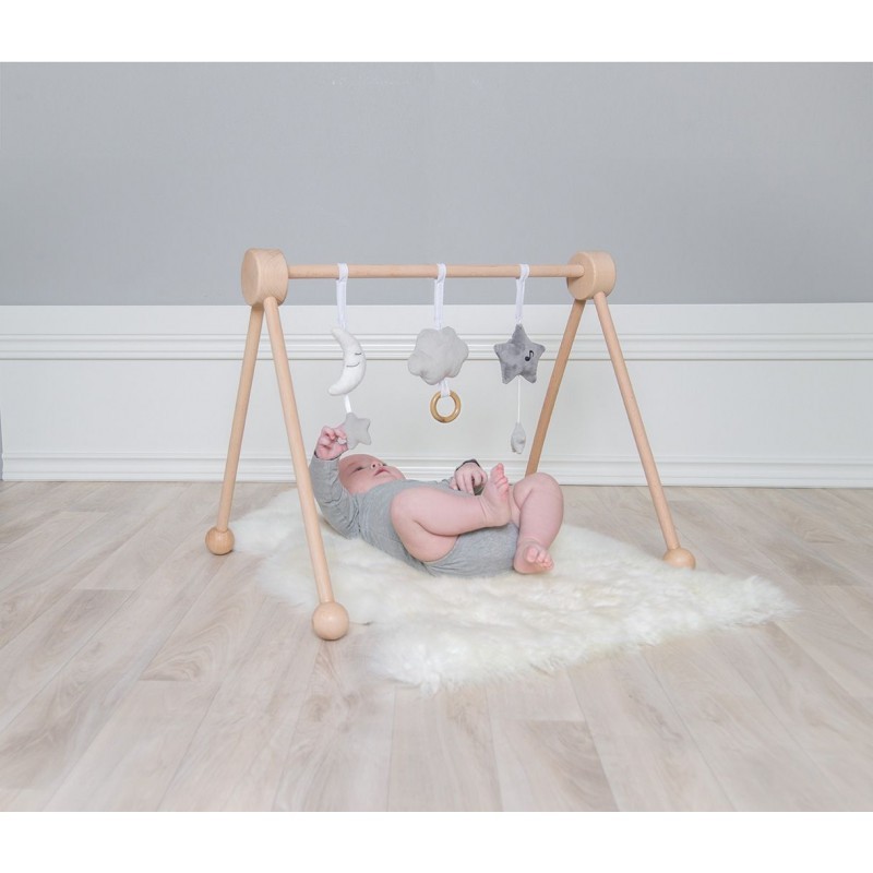 JaBaDaBaDo Drewniany Stojak Edukacyjny Baby Gym 0+ | Naturalne Drewno