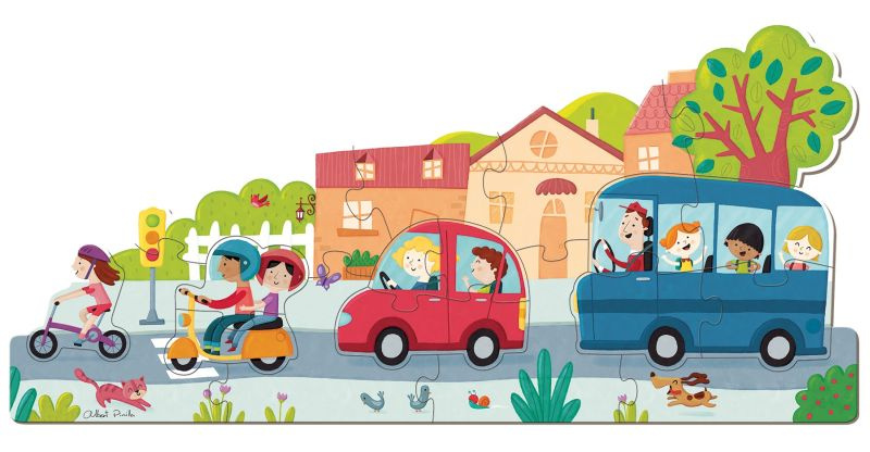 Puzzle dla dzieci XXL Pojazdy Goula