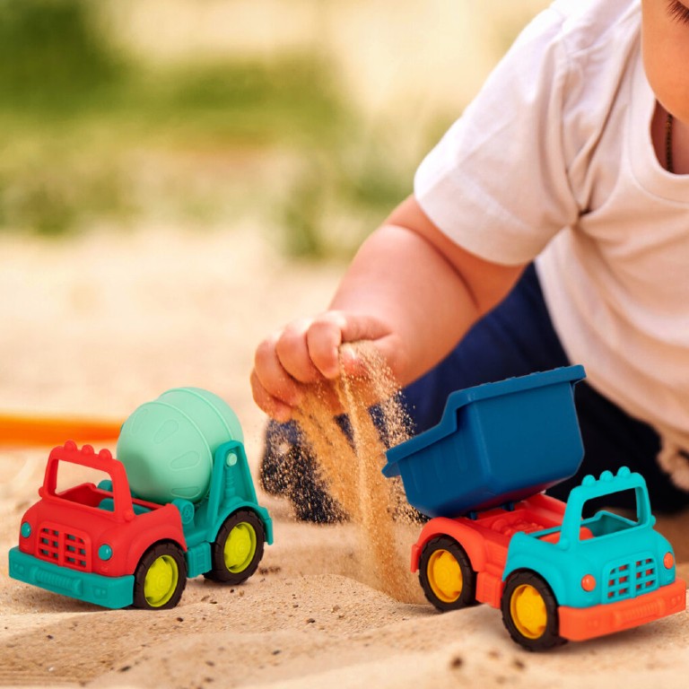 Btoys, Happy Cruisers – zestaw 3 samochodów budowlanych z figurkami kierowców