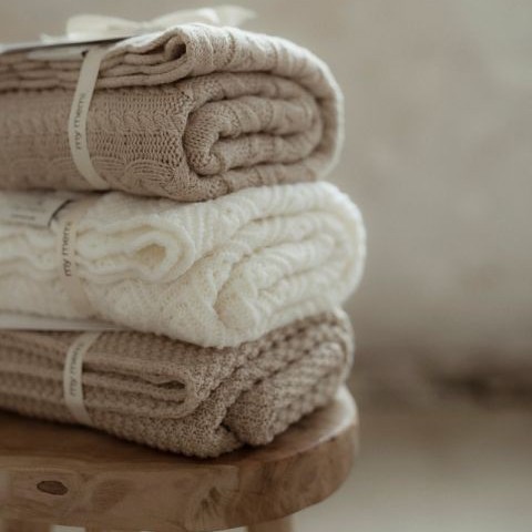 My Memi Kocyk Wełna Merino Cream Pearl 80x100 0+ | Premium