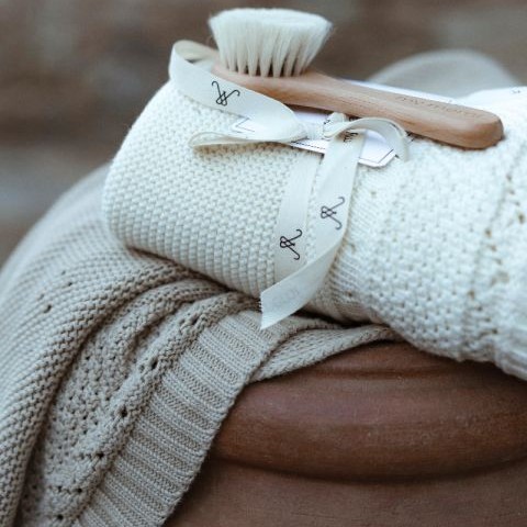 My Memi Kocyk bawełna organiczna 80x100 beżowy