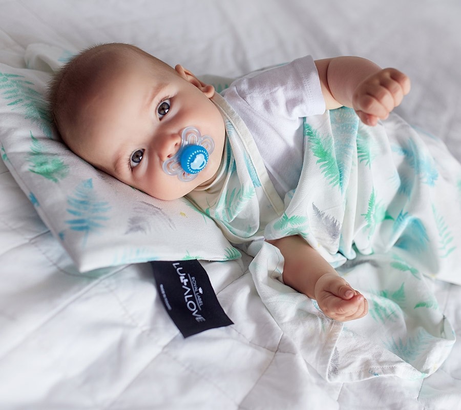 Lullalove Śliniaczek Apaszka Paprocie Mięta 0+ | Fabryka Wafelków