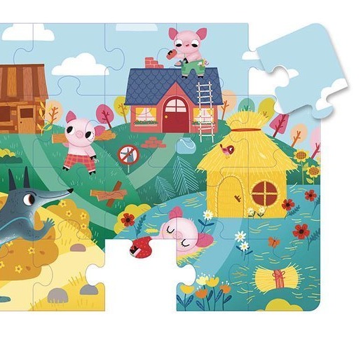 Auzou, Puzzle 3 Świnki z przestrzennymi zwierzątkami