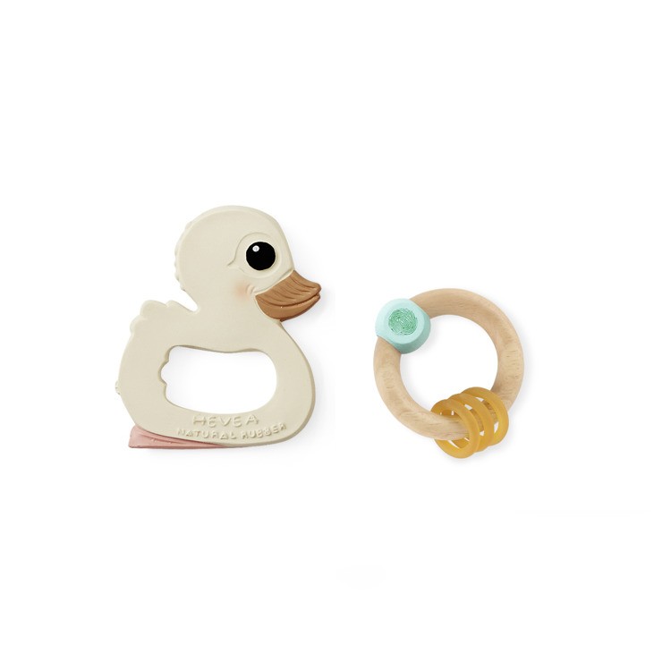 Hevea Kaczuszka Kawan Gryzak i Grzechotka Kauczuk/Drewno 0+