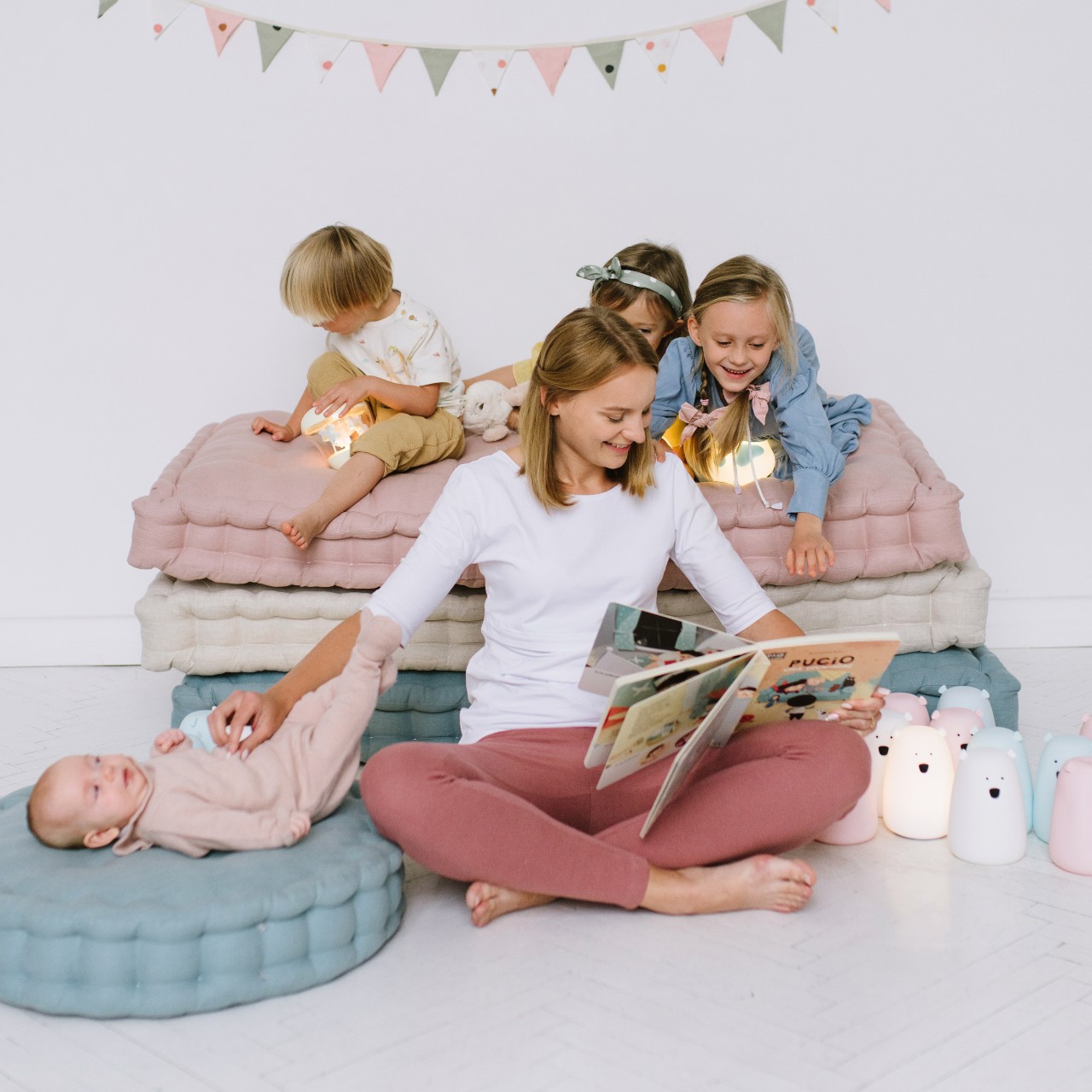 Rabbit&Friends Lampka Miś Duży Biały 0+ | LED