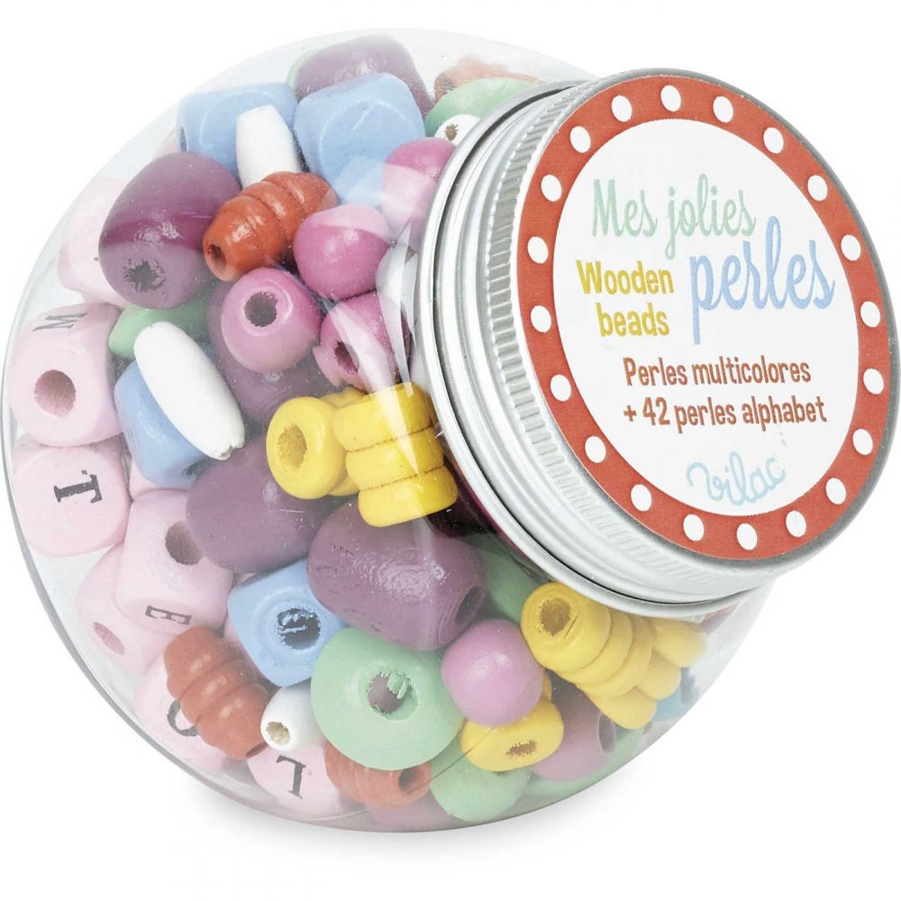 Vilac Koraliki Drewniane do Nawlekania 126 szt 4+