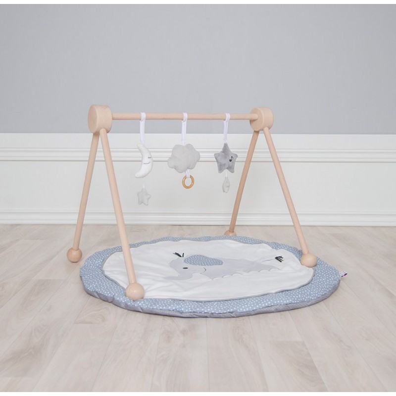 JaBaDaBaDo Drewniany Stojak Edukacyjny Baby Gym 0+ | Naturalne Drewno