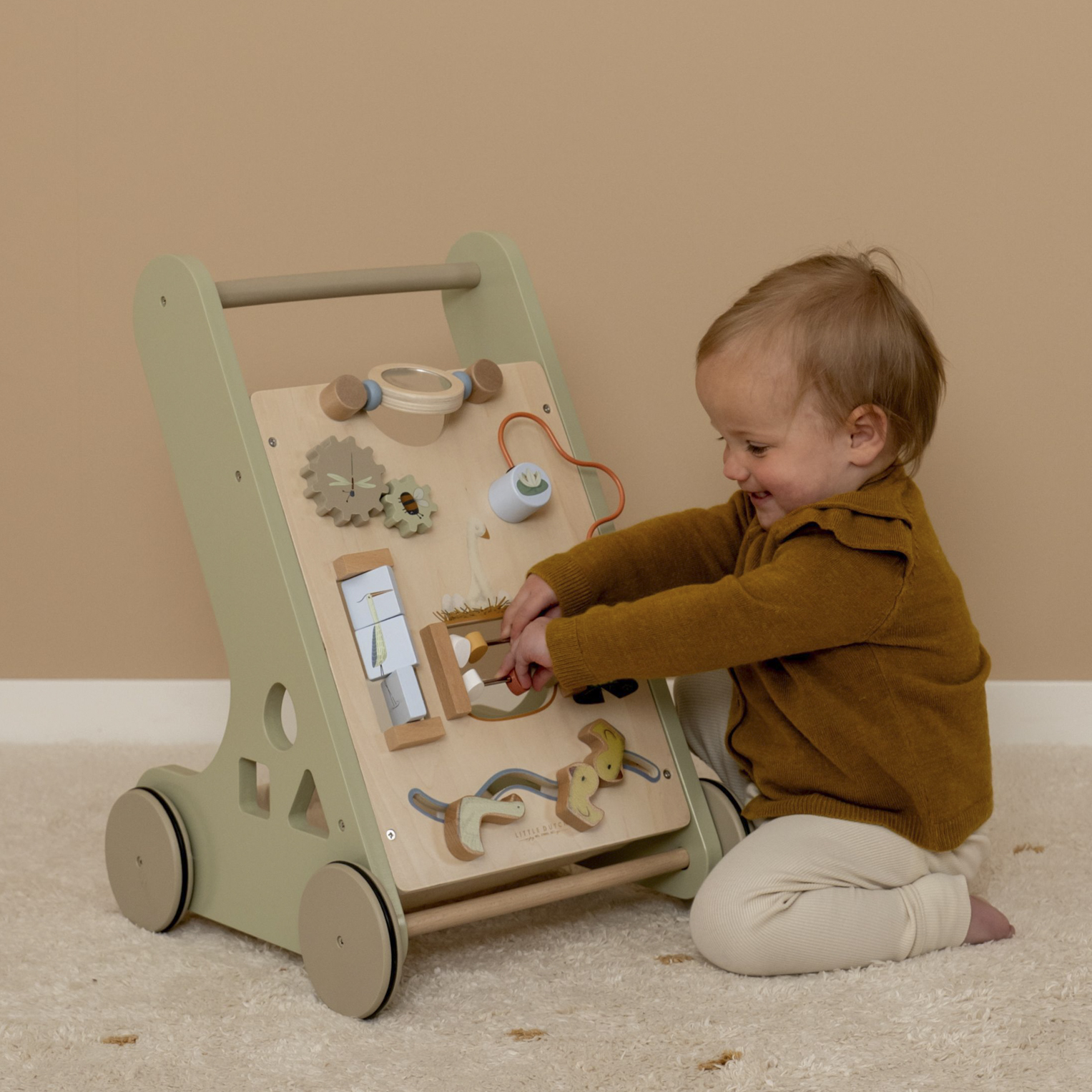 Little Dutch, Drewniany pchacz chodzik edukacyjny Little Goose