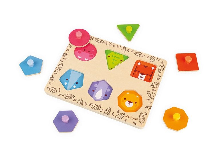 Janod Układanka Drewniana Zwierzęta z Dżungli 2+ | PS53866