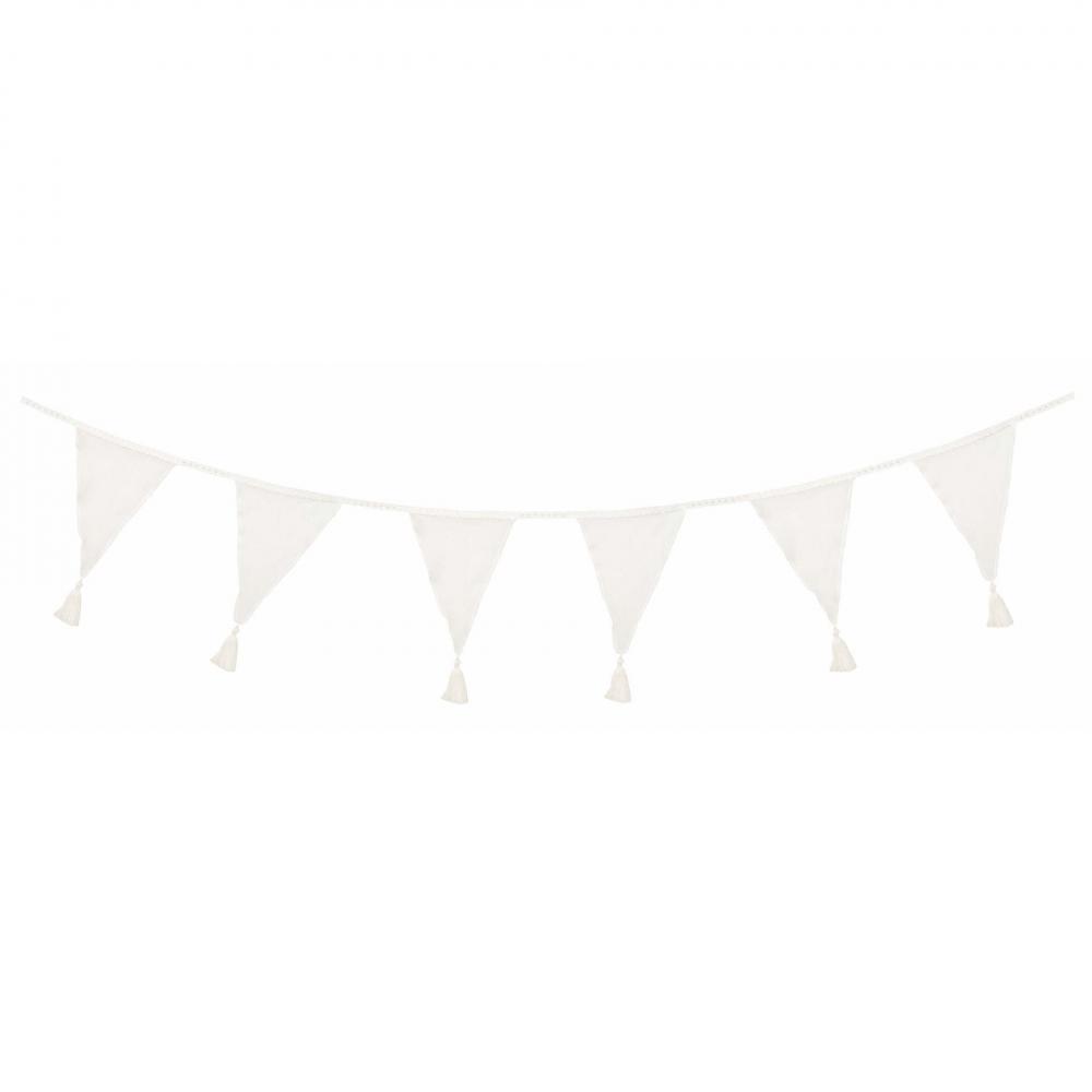 JaBaDaBaDo Girlanda ozdobna biała z pomponami 0+