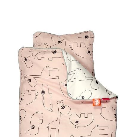 Done By Deer Pościel Contour Różowa 100x140cm