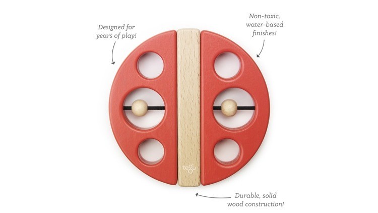Tegu Klocki Magnetyczne BABY & TODDLER Swivel Bug Red 1+