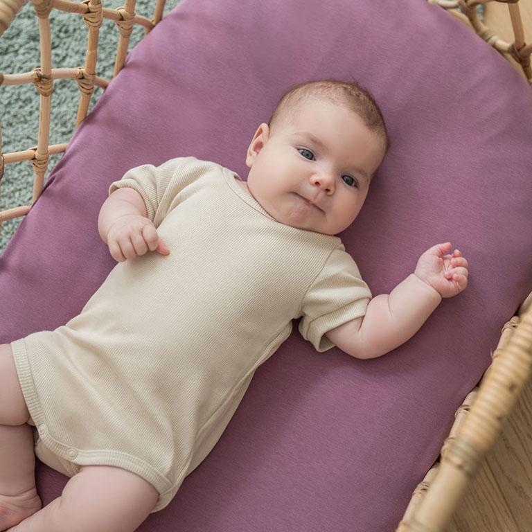 Poofi Prześcieradło Organic&Color 70x140 cm - Fiołek