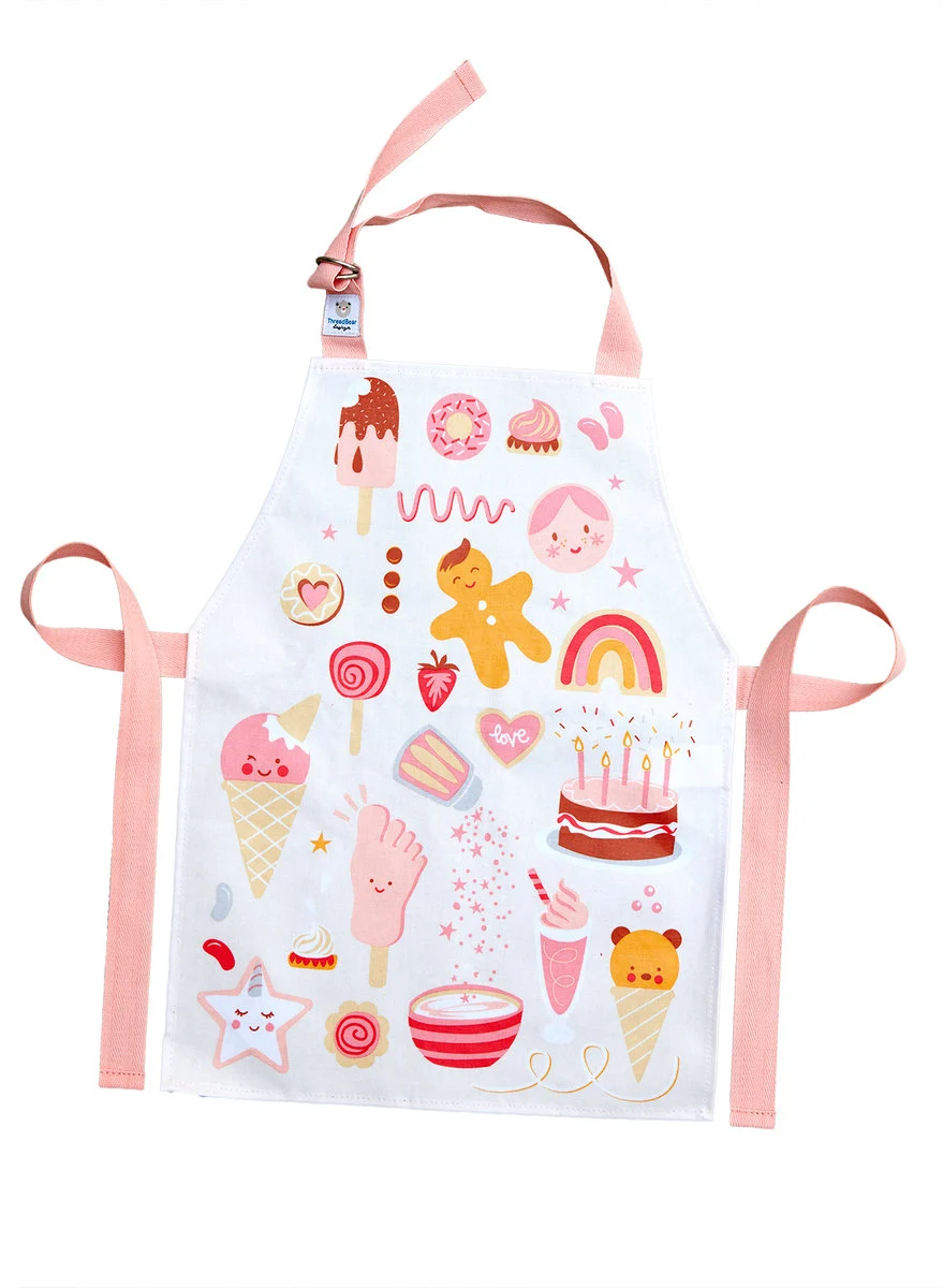 ThreadBear Design Bawełniany Fartuszek Ochronny Sweet Treats  3–5 lat