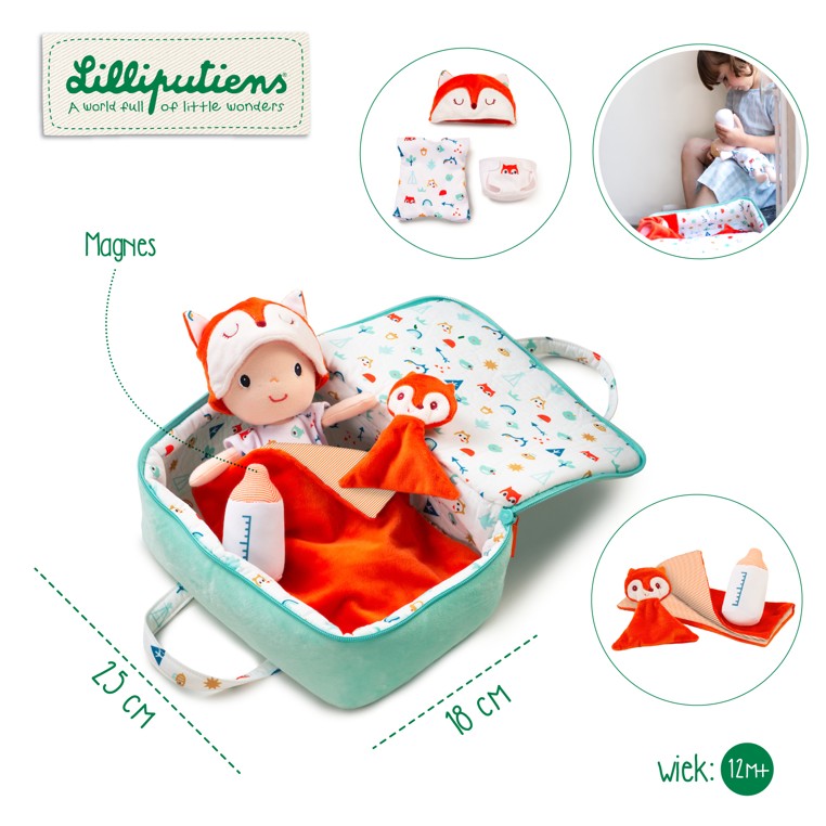 Lilliputiens Lalka Alex z zestawem podróżniczym 12m+