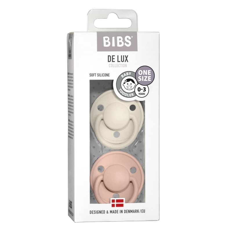 Bibs De Lux Smoczek Silikonowy 2-Pack 0-6m Ivory & Blush