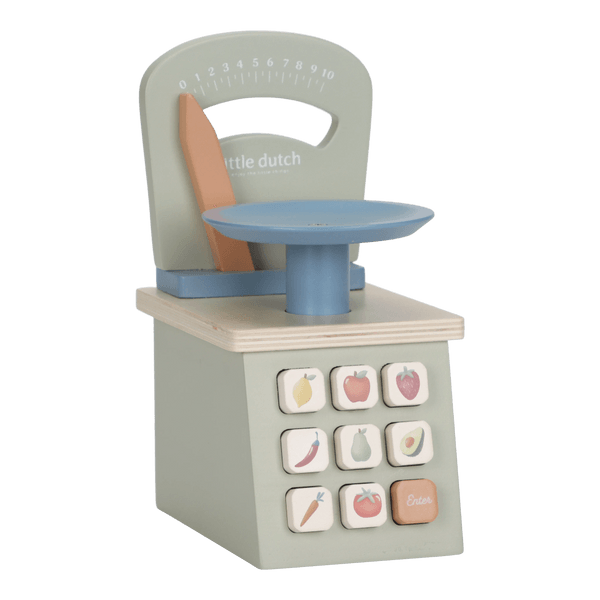 Little Dutch – Drewniana waga FSC – zabawka do sklepu dla dzieci 3+