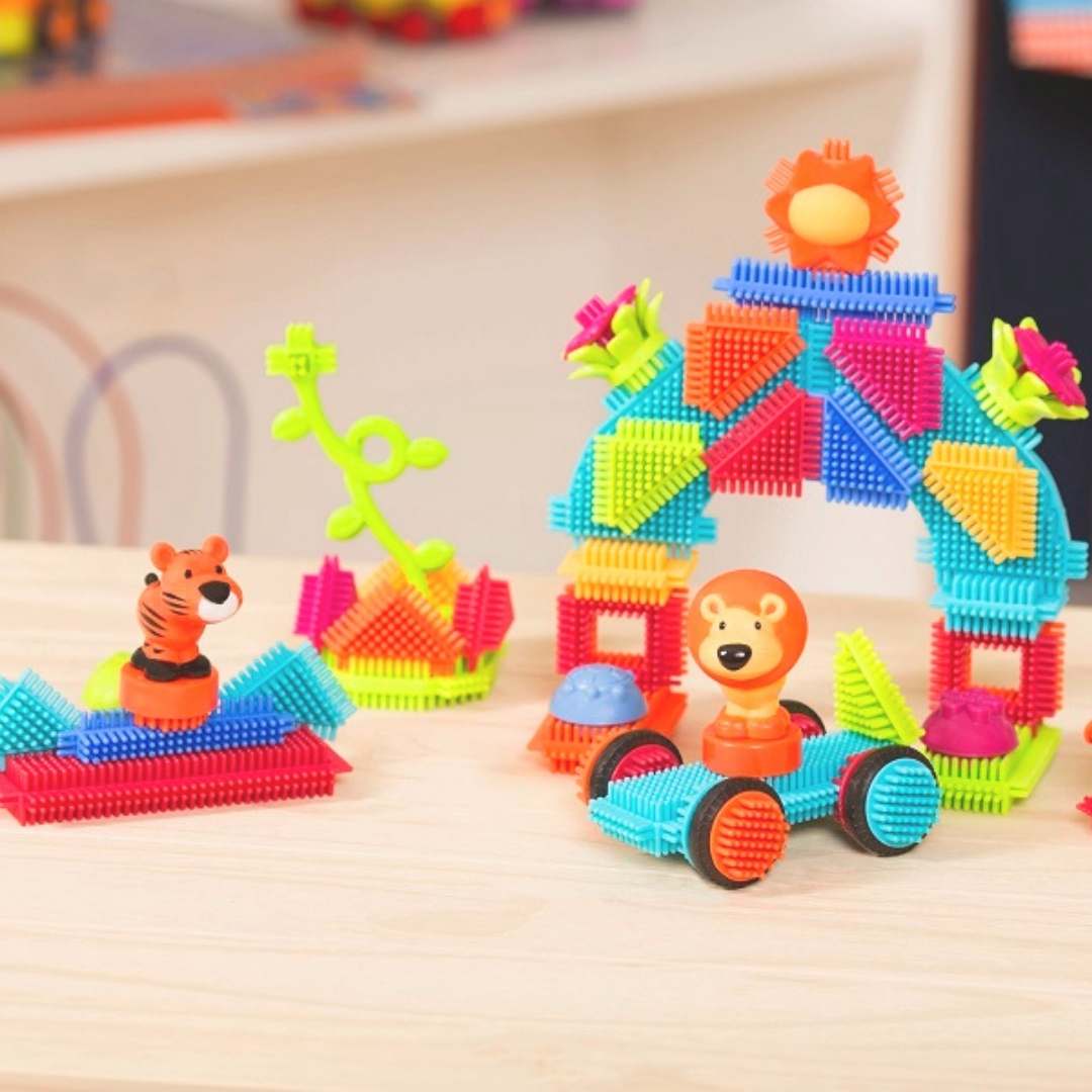 Klocki jeżyki - zestaw dżungla w tubie 54 szt