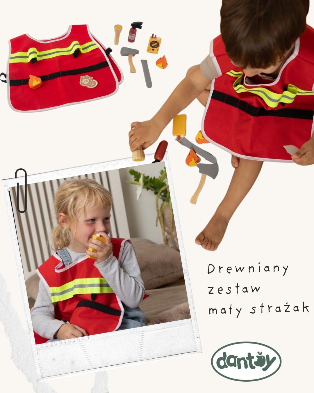 Dantoy Zestaw Mały Strażak Drewniany 10el 3+