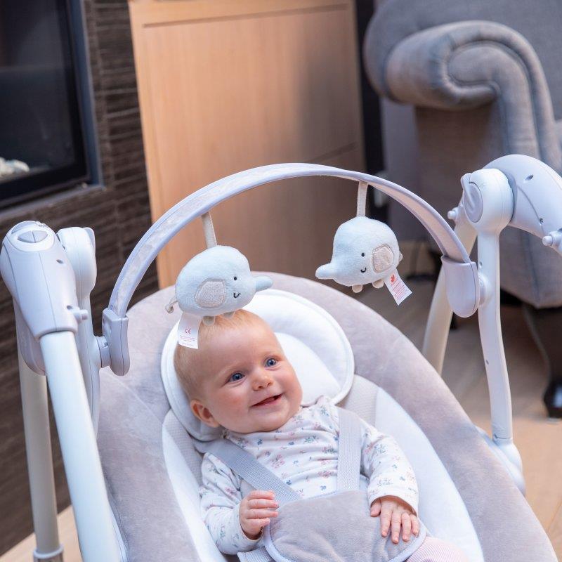 BO JUNGLE B-Huśtawka bujaczek Swing Dolphy Grey