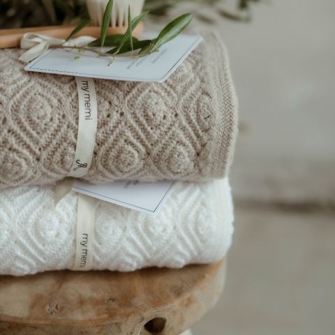 My Memi Kocyk Wełna Merino Cream Pearl 80x100 0+ | Premium