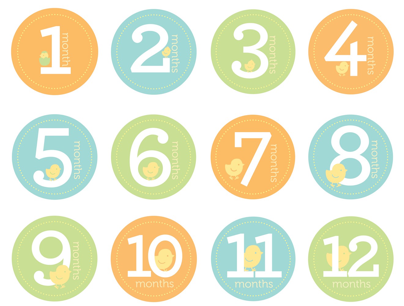 Naklejki na brzuszek z miesiącami - Kolorowe Pamiątki 0+