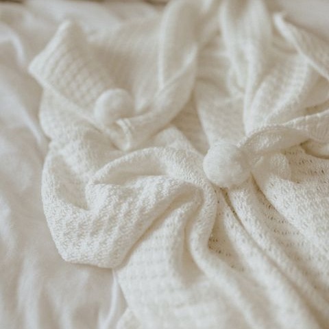 My Memi Kocyk bambusowy z kapturem 90x90 Jasnoszary