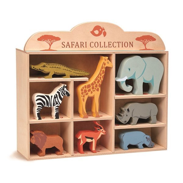 Tender Leaf Toys Figurki Safari 8 sztuk Drewno 3+
