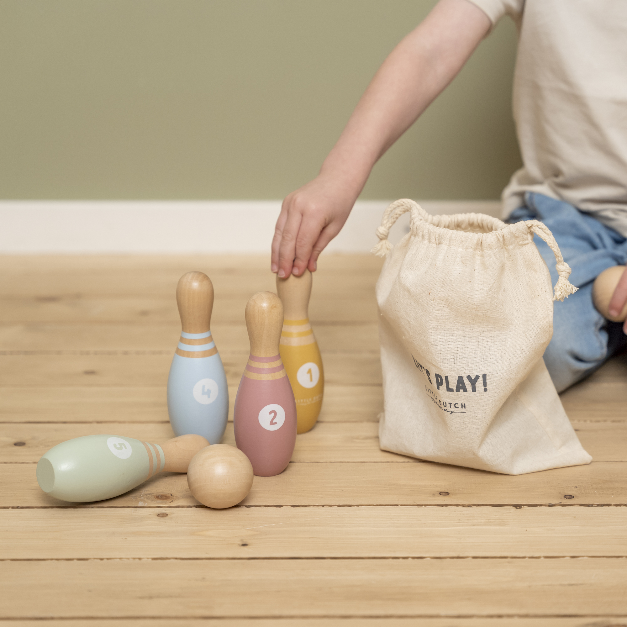 Little Dutch Kręgle dla dzieci Drewniane 6+m