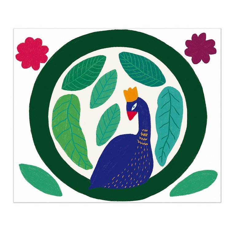 Janod Papierowy wieniec Paw 7+ Kreatywny Zestaw